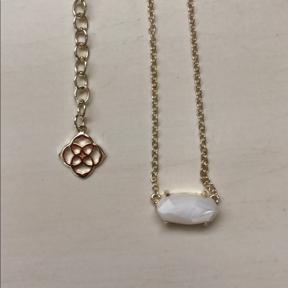 Kendra Scott gold necklace ivory pearl stone